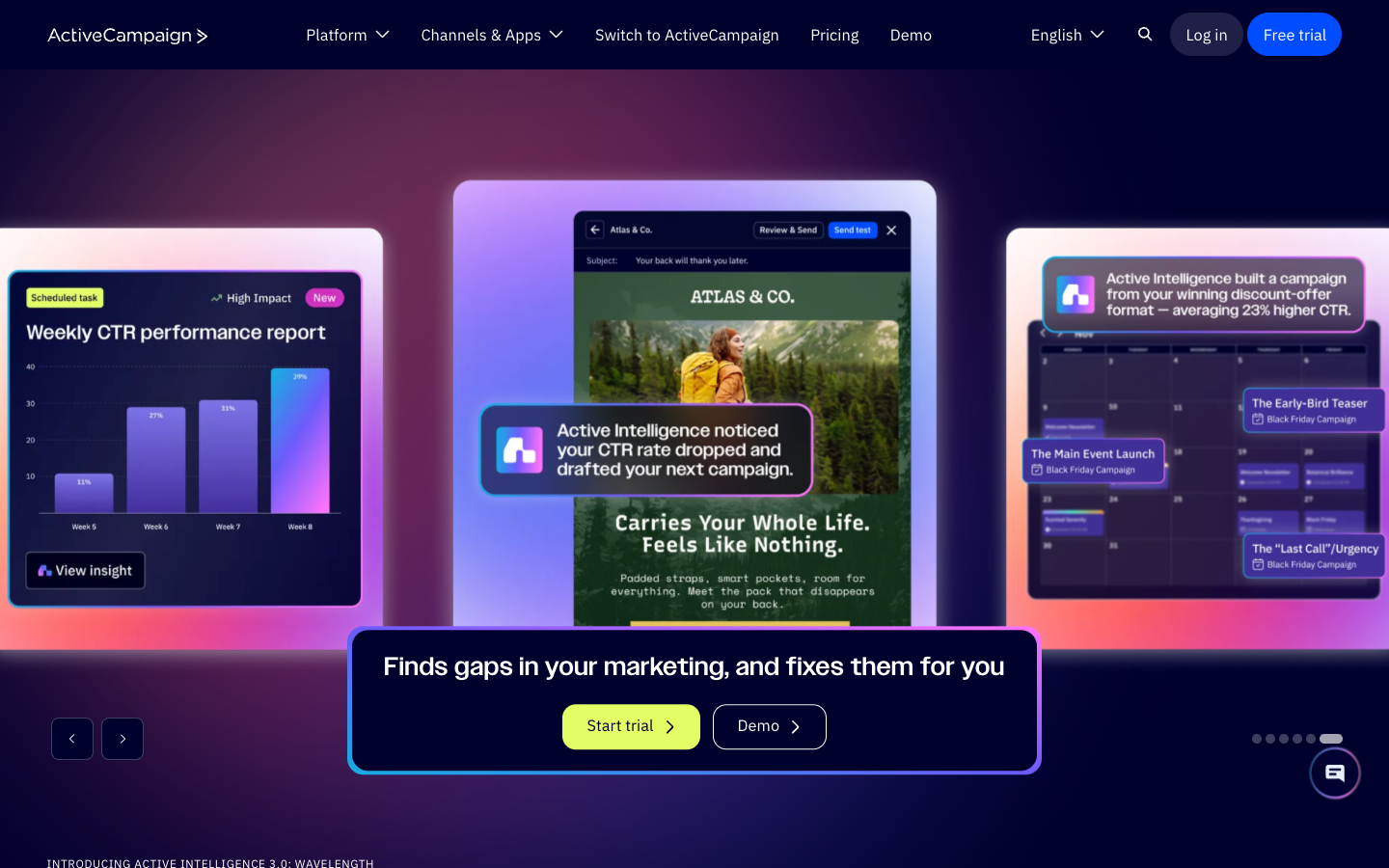 Screenshot of ActiveCampaign