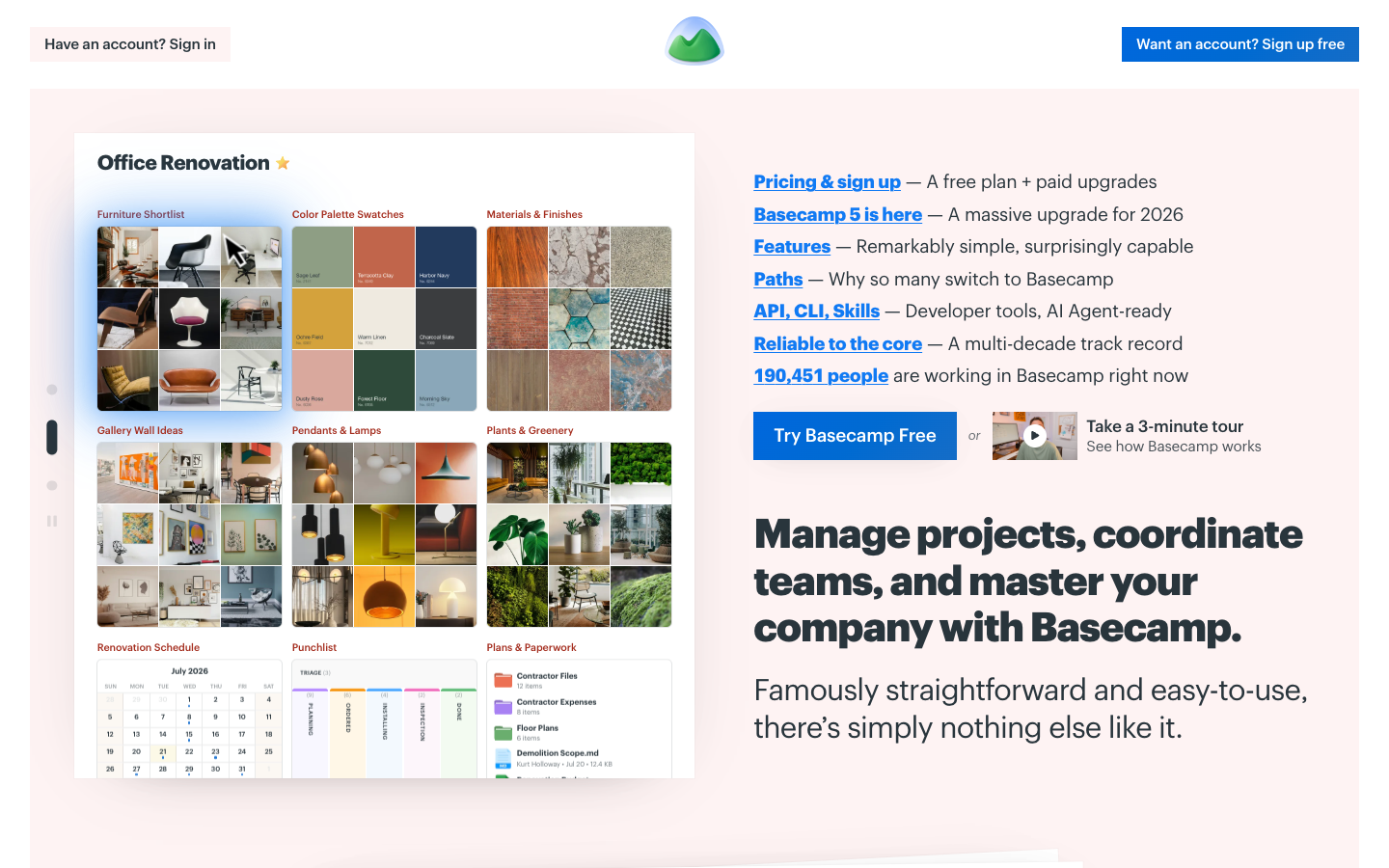 Screenshot of Basecamp