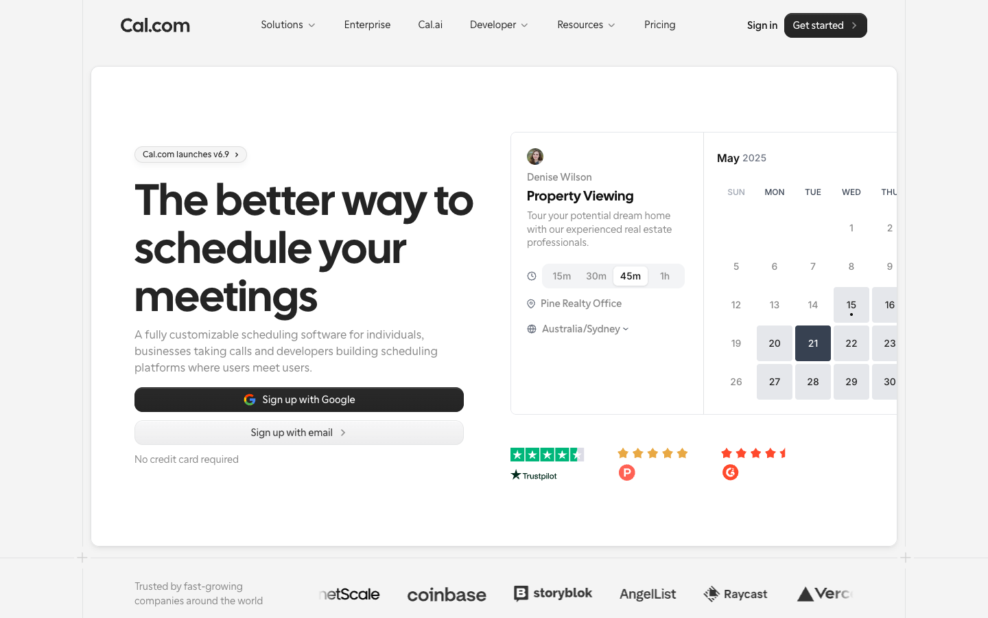 Screenshot of Cal.com