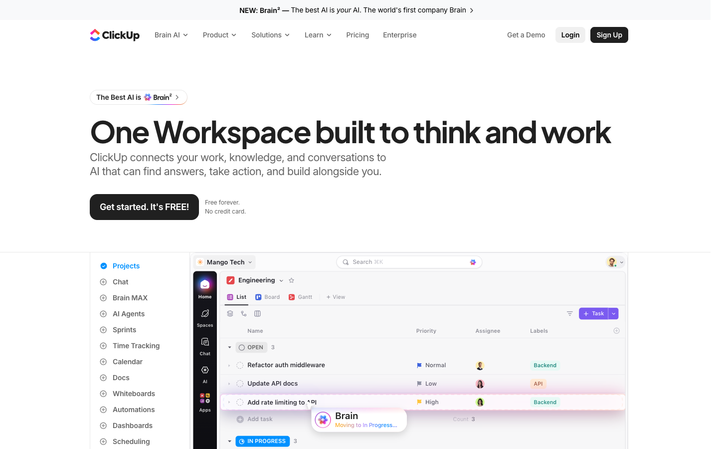 Screenshot of ClickUp