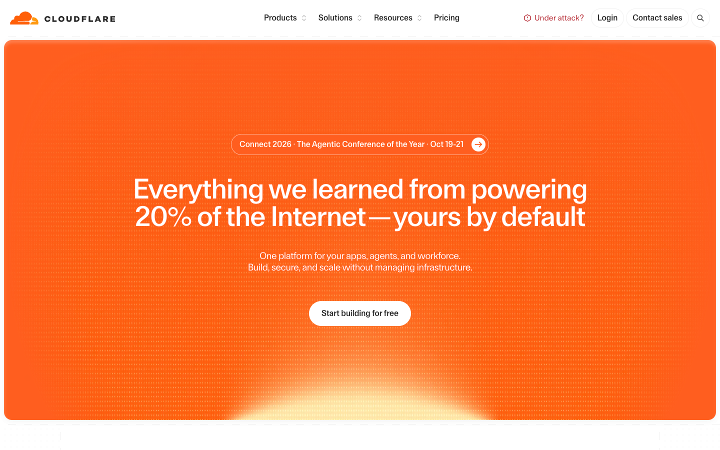 Screenshot of Cloudflare