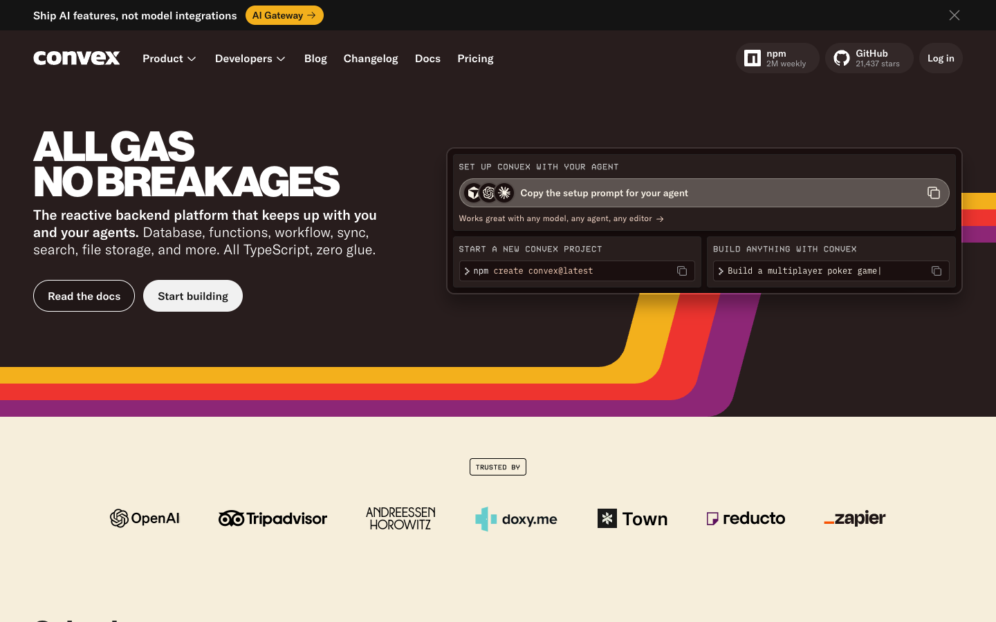 Screenshot of Convex