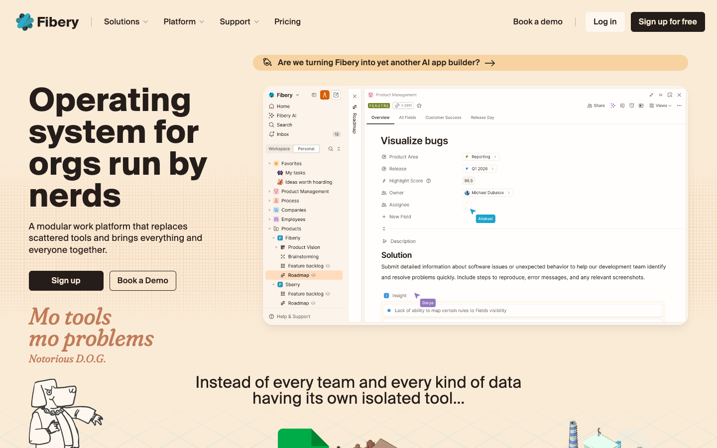 Screenshot of Fibery