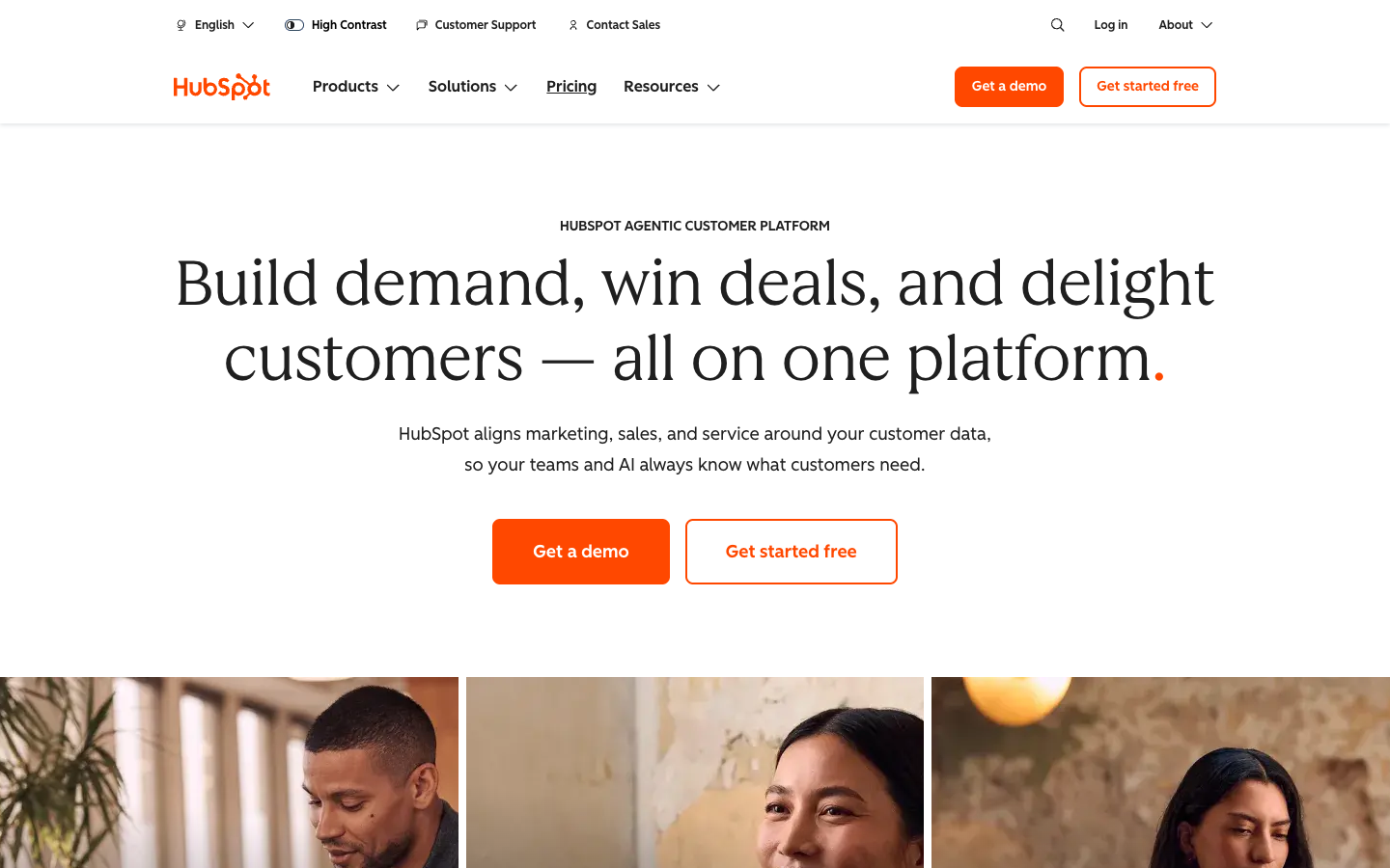 Screenshot of HubSpot