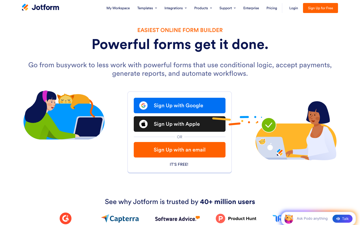 Screenshot of Jotform