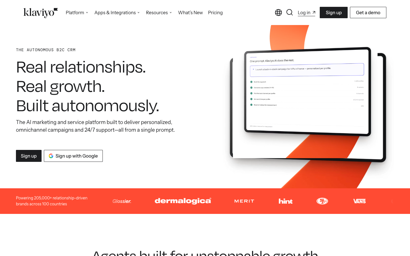 Screenshot of Klaviyo