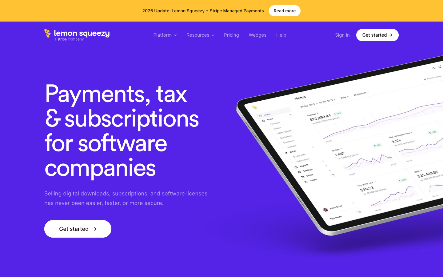 Screenshot of Lemon Squeezy
