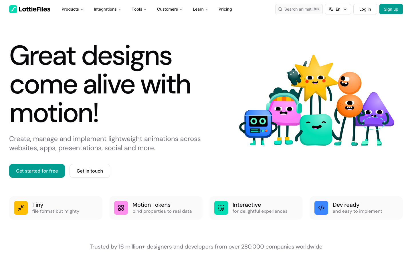 Screenshot of LottieFiles