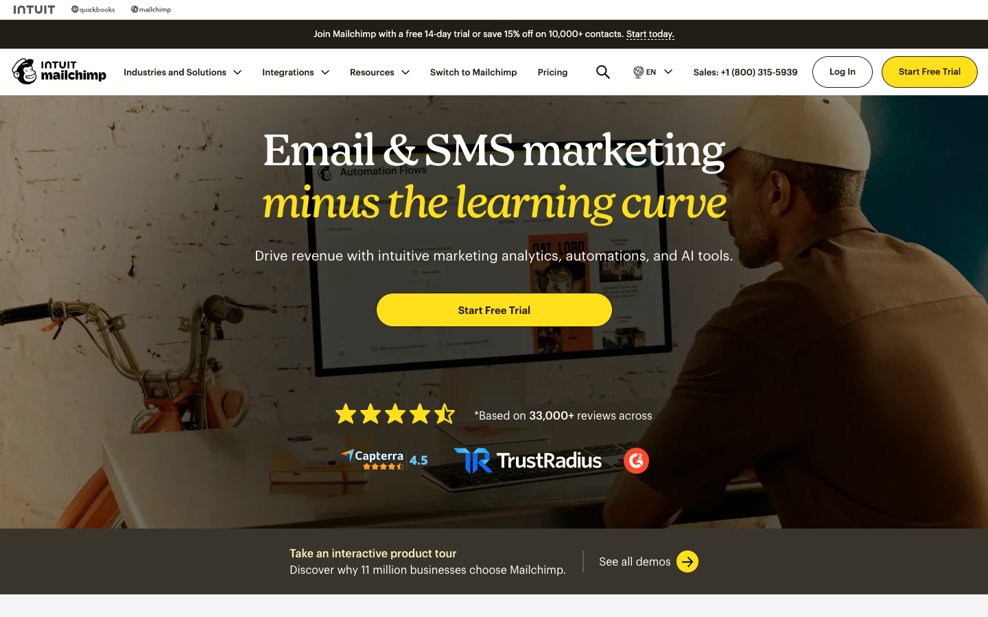 Screenshot of Mailchimp