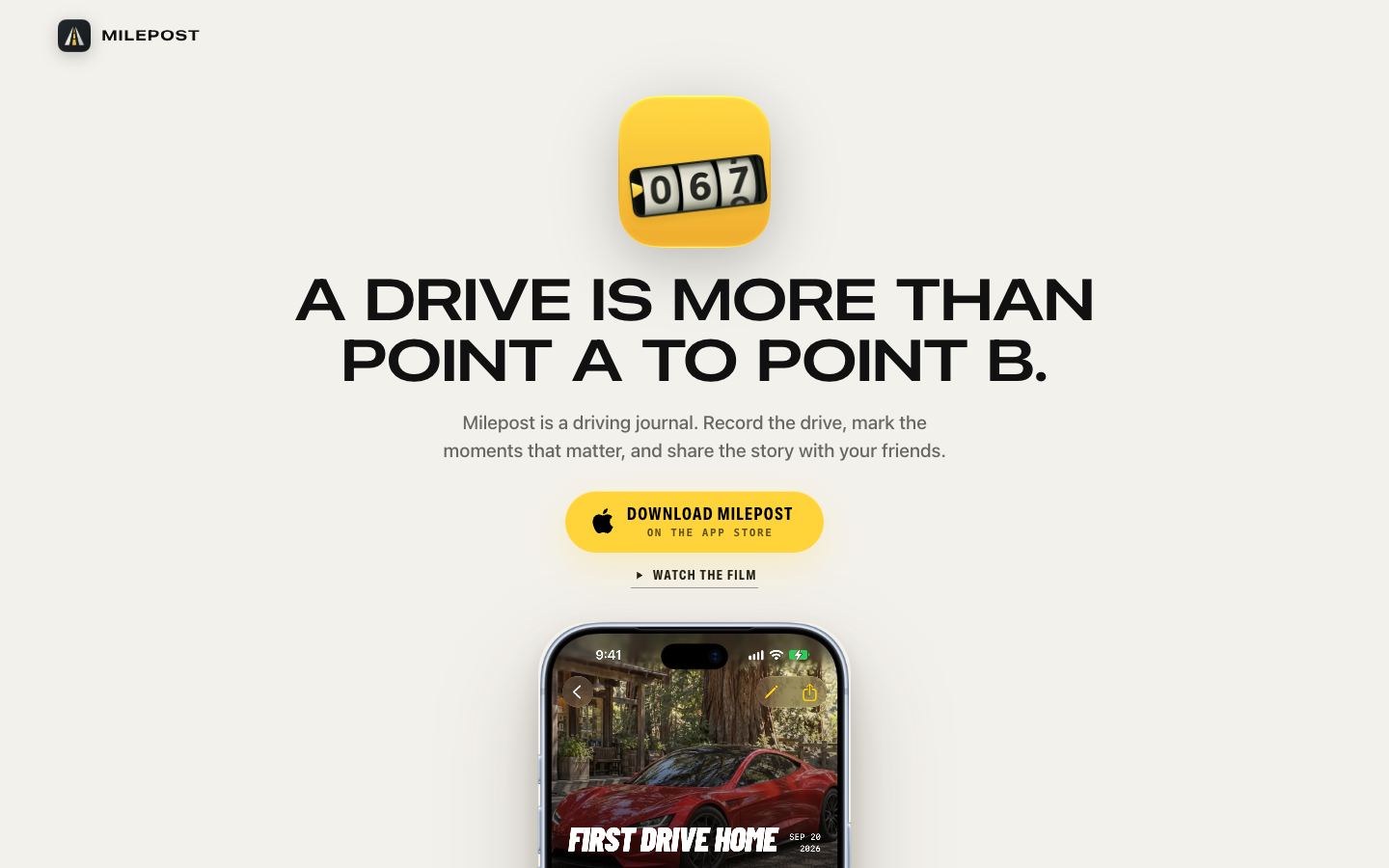 Screenshot of Milepost