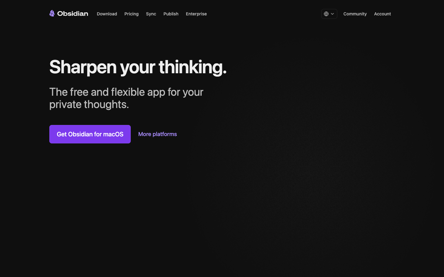 Screenshot of Obsidian