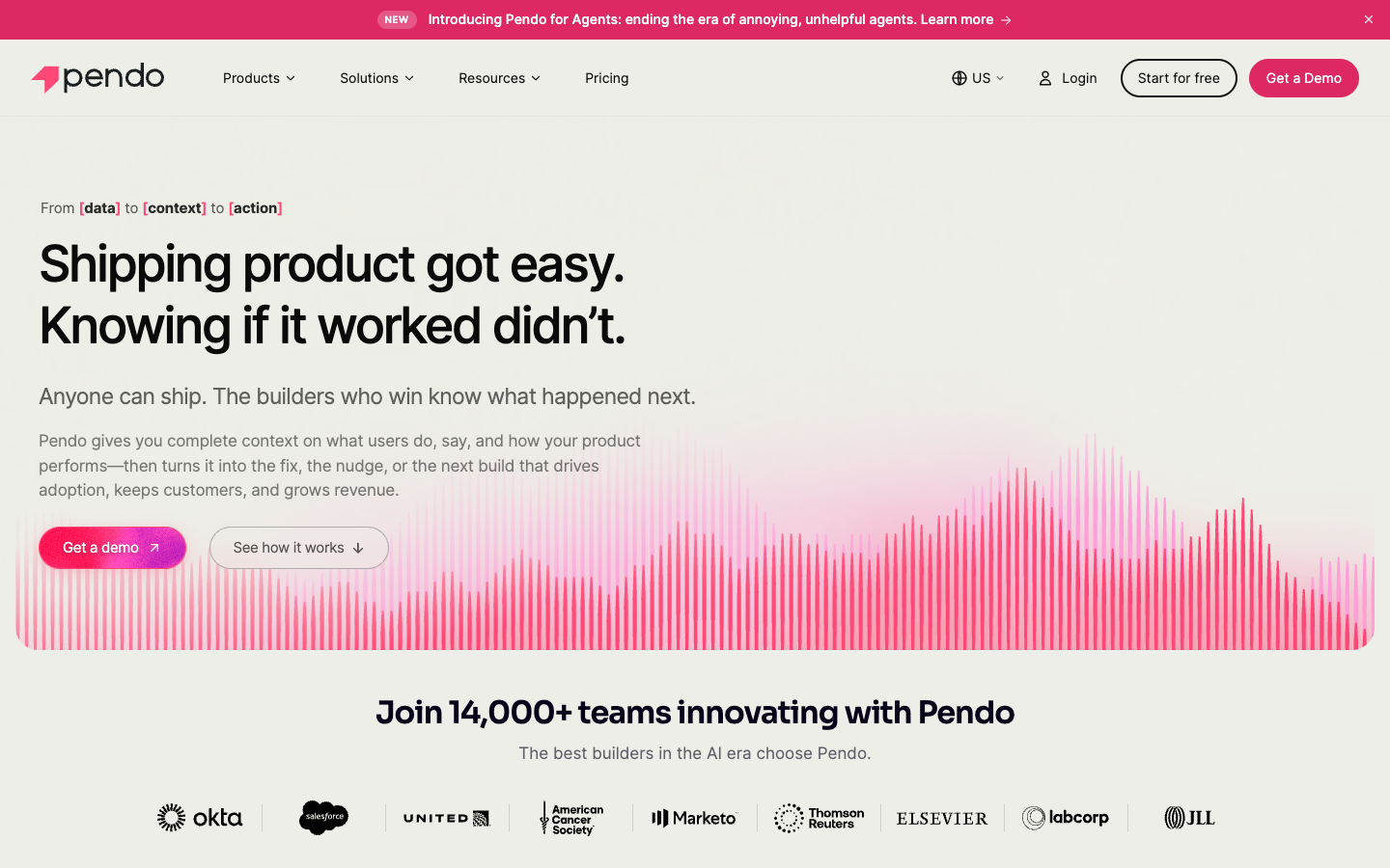 Screenshot of Pendo