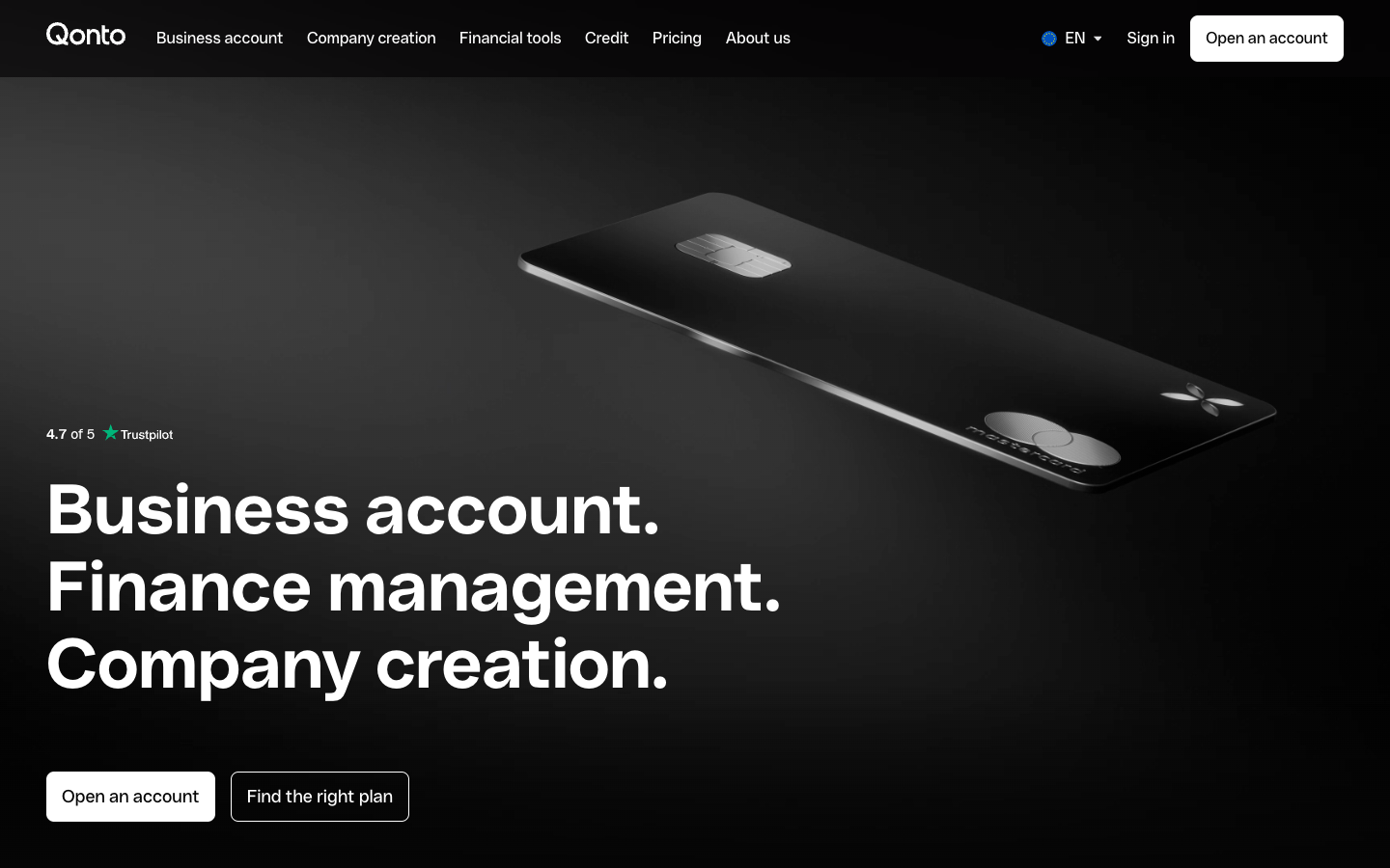 Screenshot of Qonto