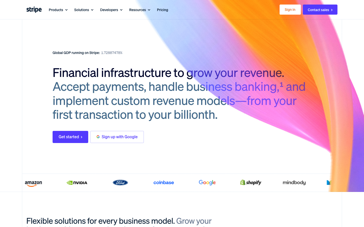 Screenshot of Stripe