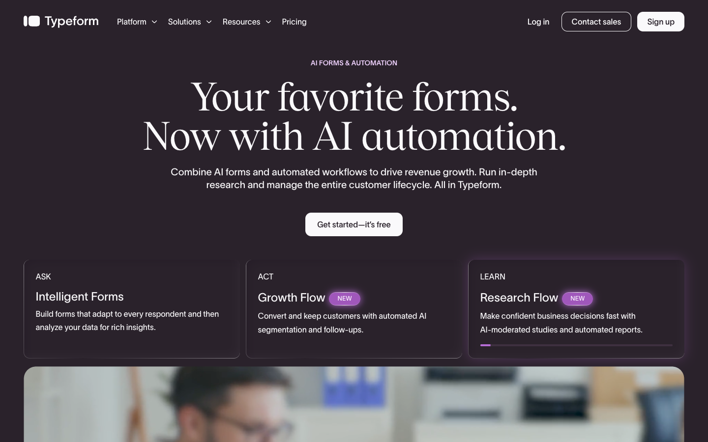Screenshot of Typeform