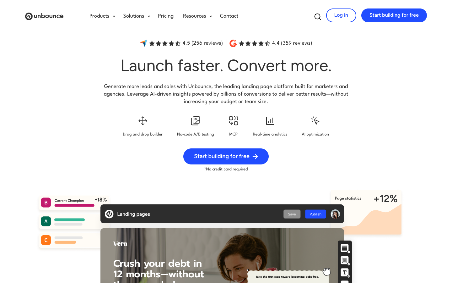 Screenshot of Unbounce