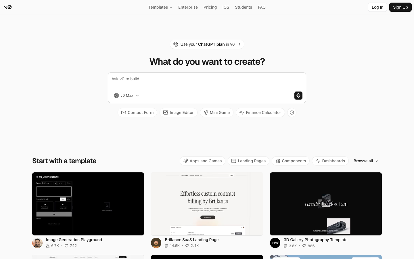 Screenshot of v0
