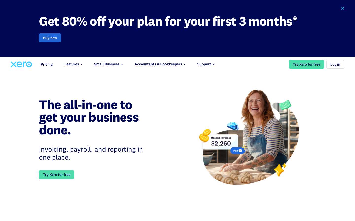 Screenshot of Xero