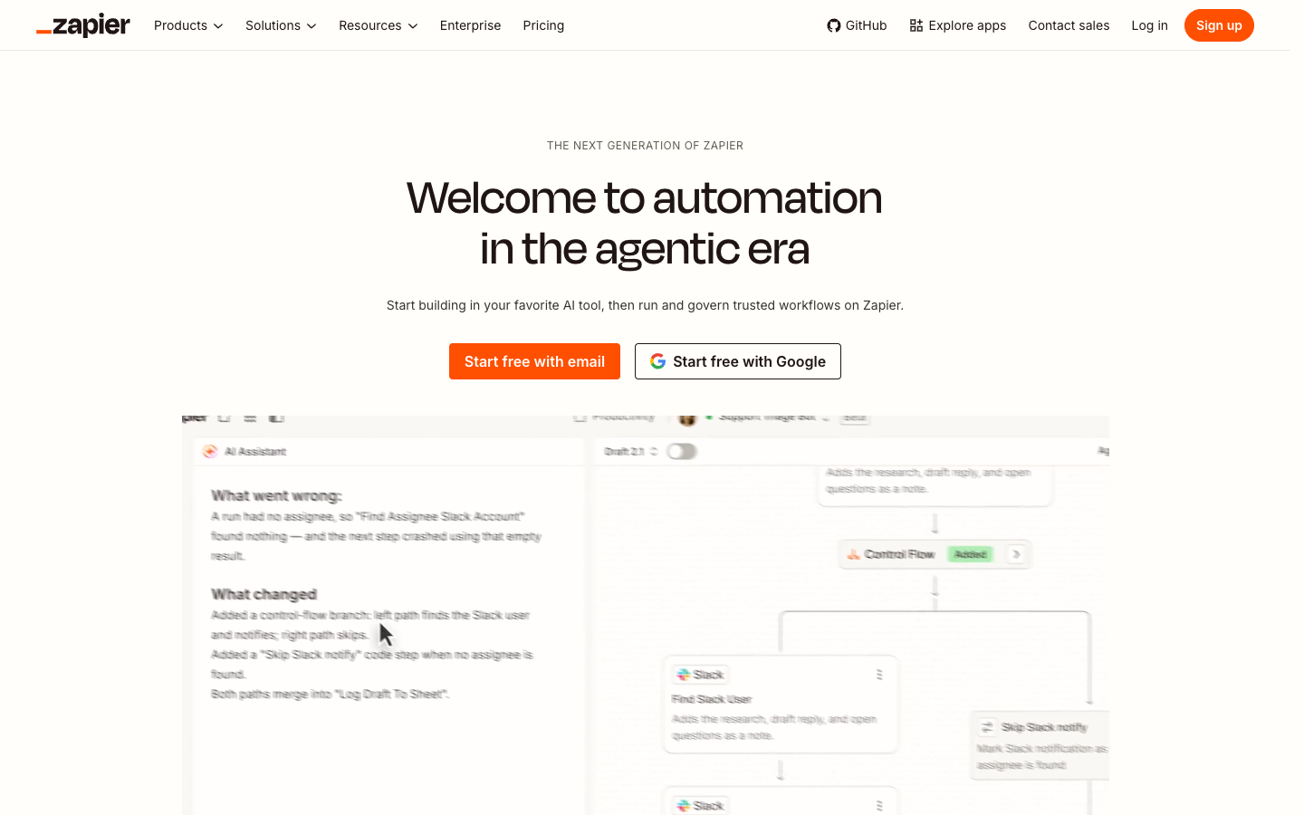 Screenshot of Zapier